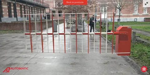 Automatic Systems app: example 2 of a vehicle security gate being projected into the real world