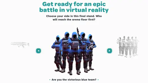 Game elements carousel for the vr experience: Nanoclash Focus