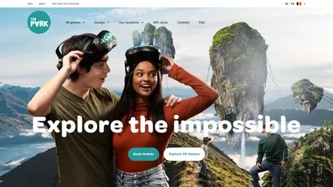 The home page of the Park Playground Customer content website