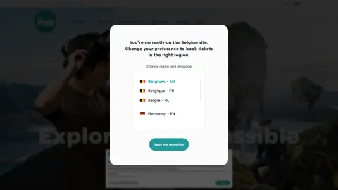 A language select popup showing the localization