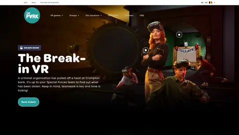 The hero banner for the VR experience: The Break-in VR