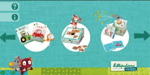 Lilliputiens app: The second page of mini games selection