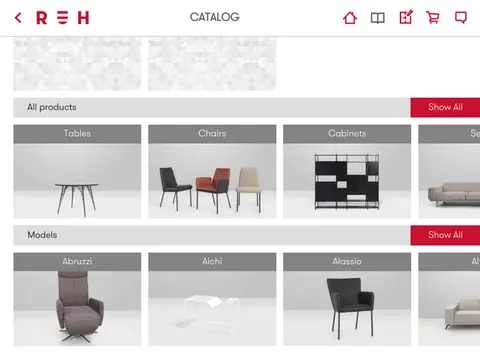 Recor Home app: The catalog view
