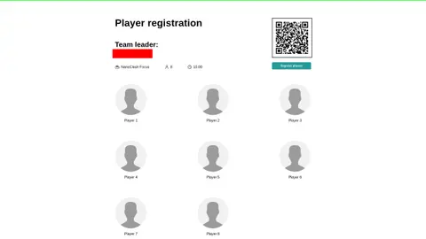 The Park Operational Platform: The player registration view